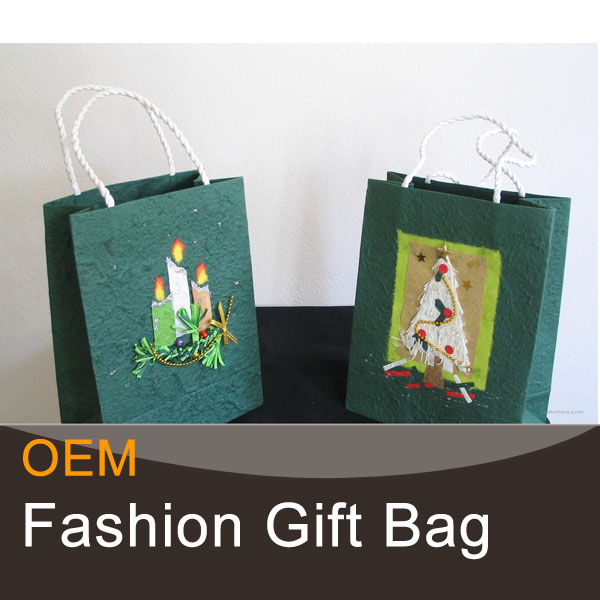 Fabric gift bag for christmas