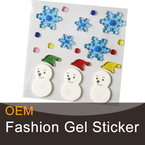 Small snowman gel windows stickers