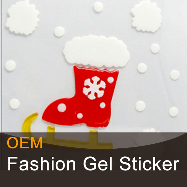 Christmas promotional gel gems window stickers