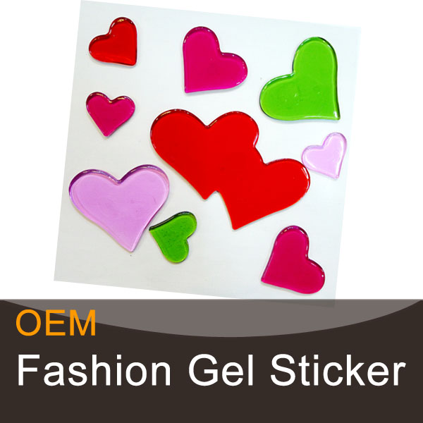 Heart-shaped decorative gel art stickers
