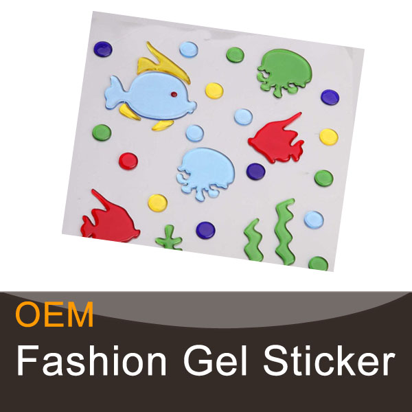 Childrens gel stickers with glitter