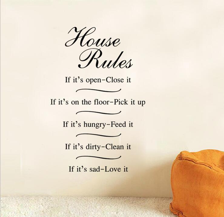 Home rules decorative wall stickers