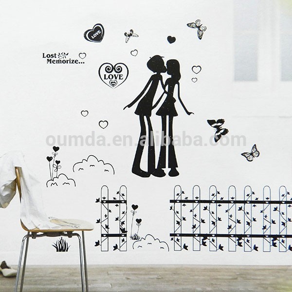 Removable balck wall decor stickers wholesale